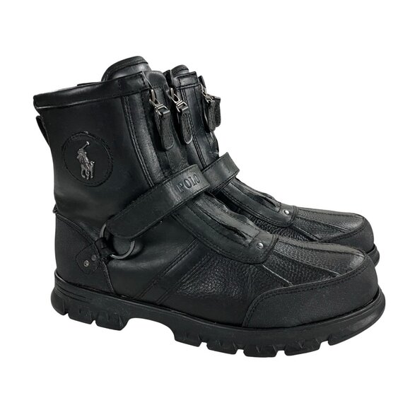 Polo Ralph Lauren Conquest HI III Boots Mens 12 D Black Riding Outdoor Utility - Picture 1 of 9
